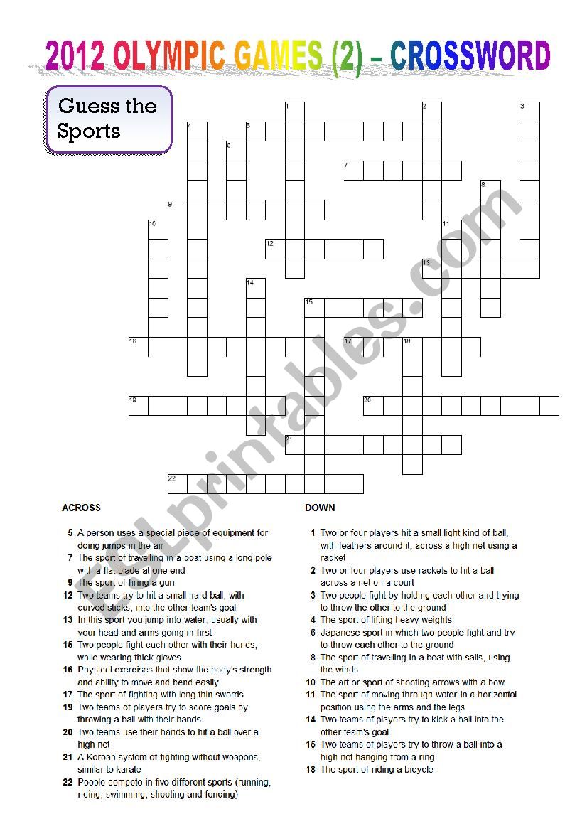 2012 OLYMPIC GAMES (2) â€“ CROSSWORD