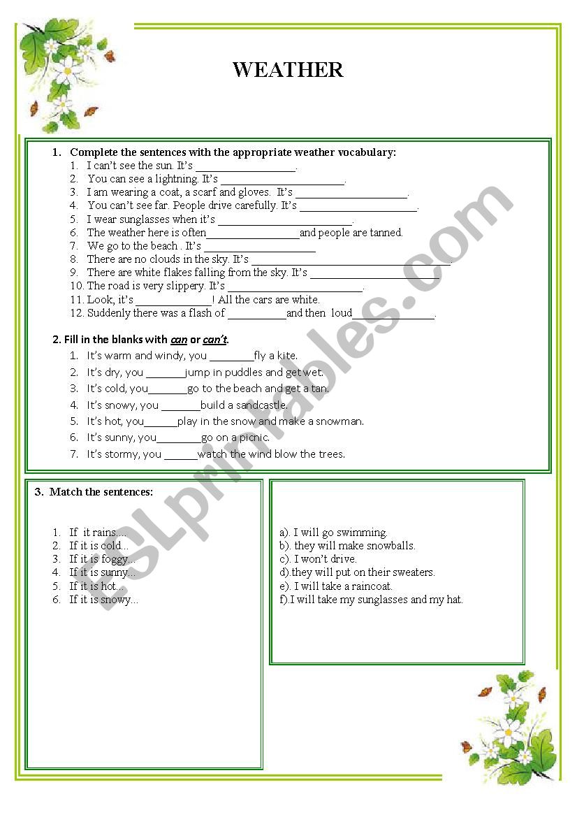 weather 2 worksheet