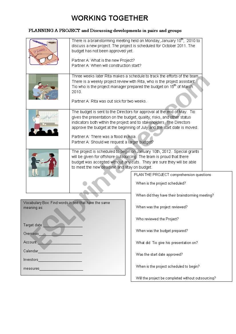 Project Management Part IA worksheet