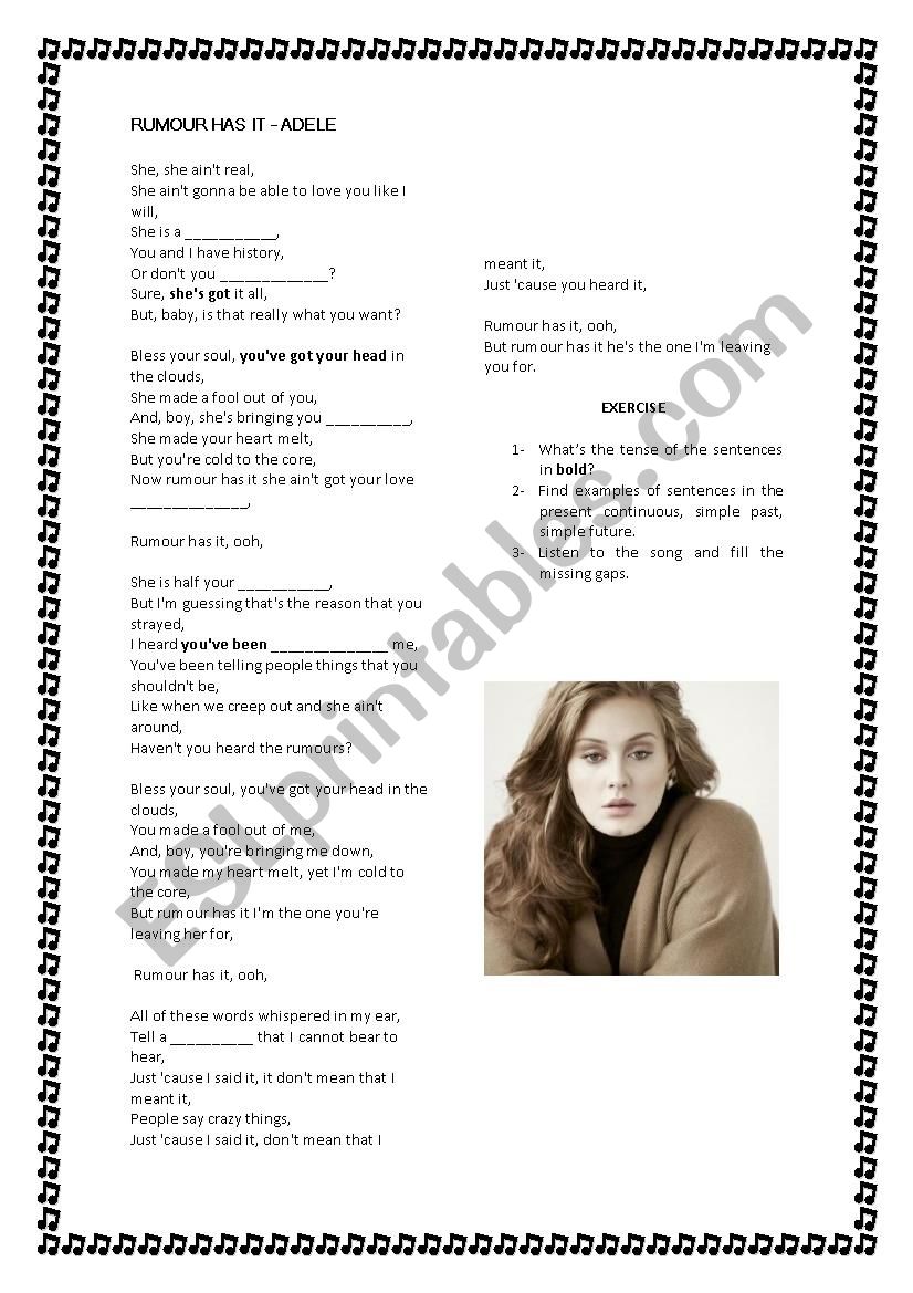 Present Perfect with Adele: Rumour has it