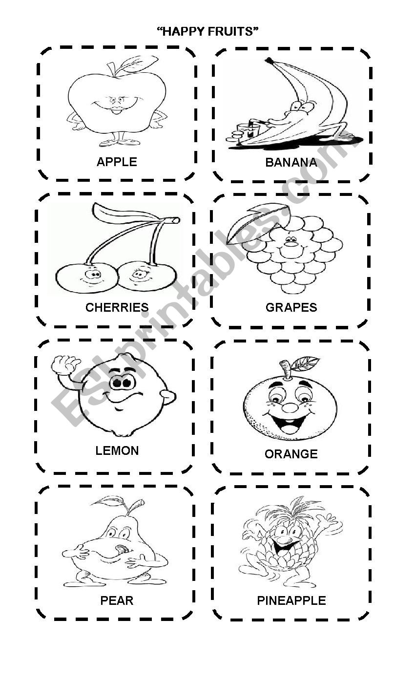 Happy Fruits worksheet