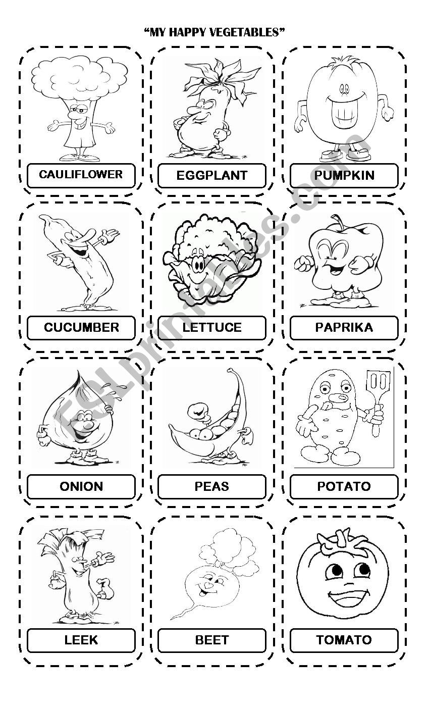 My Happy Vegetables worksheet