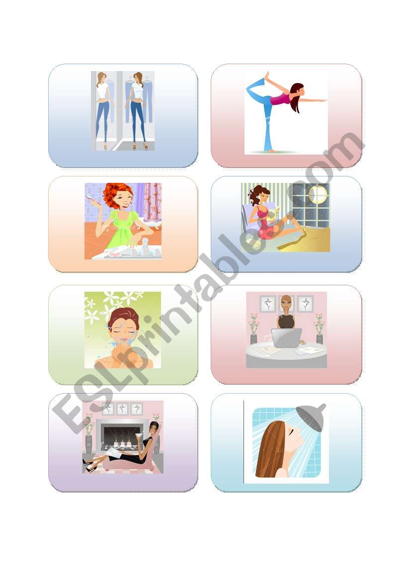Daily routine flashcards set 1
