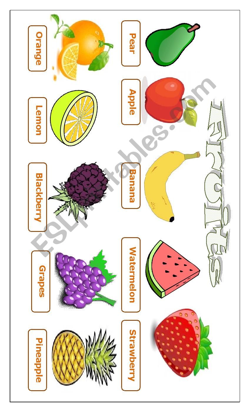 Poster fruits worksheet