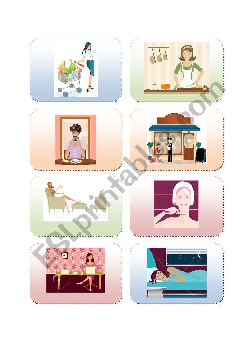 Daily routines flashcards set 2