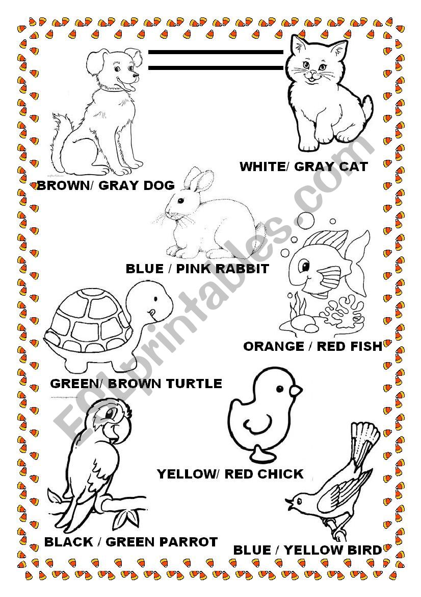 Animals and colors - ESL worksheet by Niela