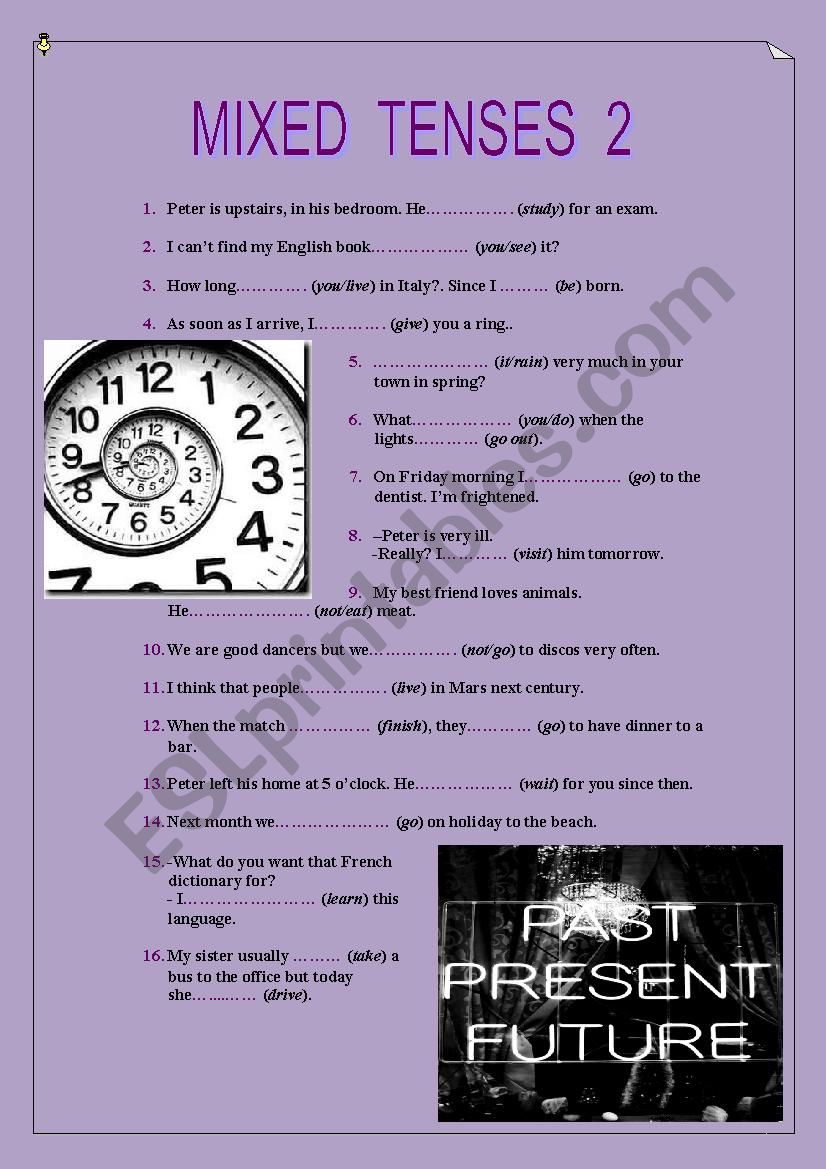 MIXED TENSES 2 worksheet