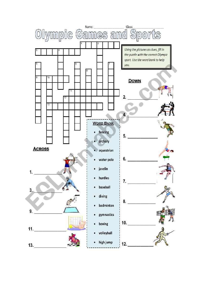 sports worksheet