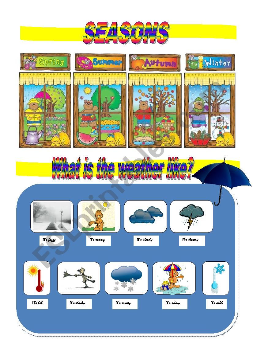 SEASONS AND WEATHER POSTER  worksheet