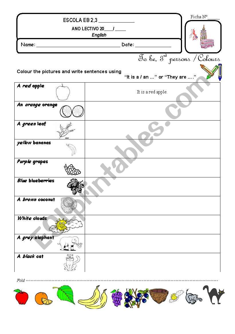 Colours worksheet