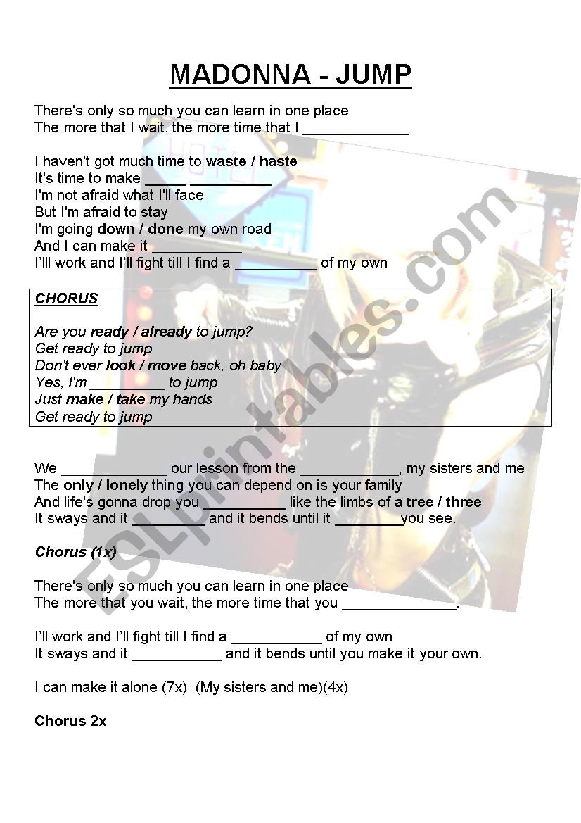 MADONNA - JUMP worksheet