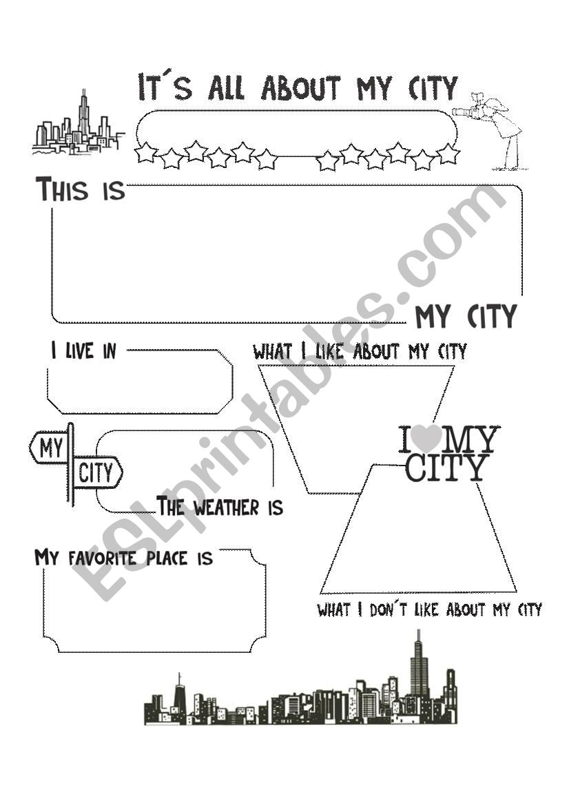 Its all about My city worksheet