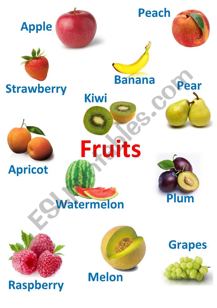 Fruits worksheet