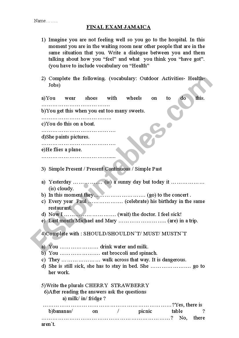 Test worksheet
