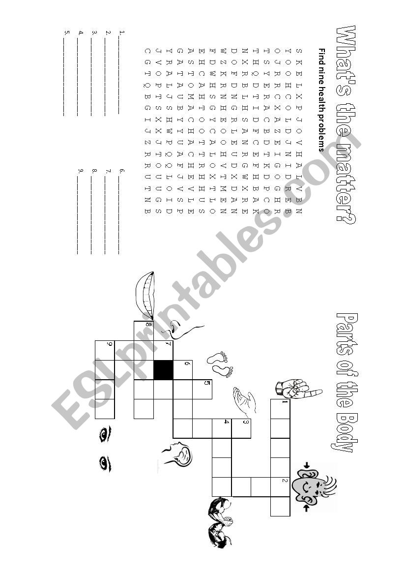 HEALTH PROBLEMS WORDSEARCH worksheet