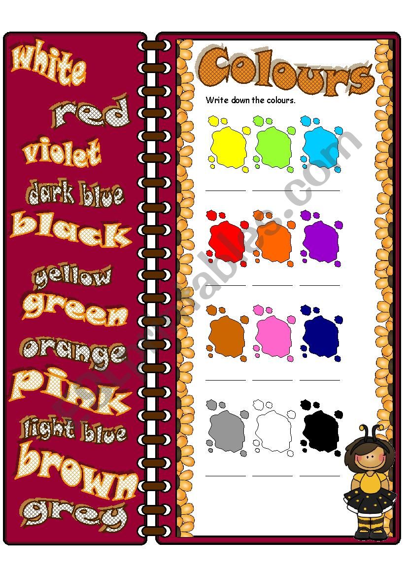 Colours worksheet