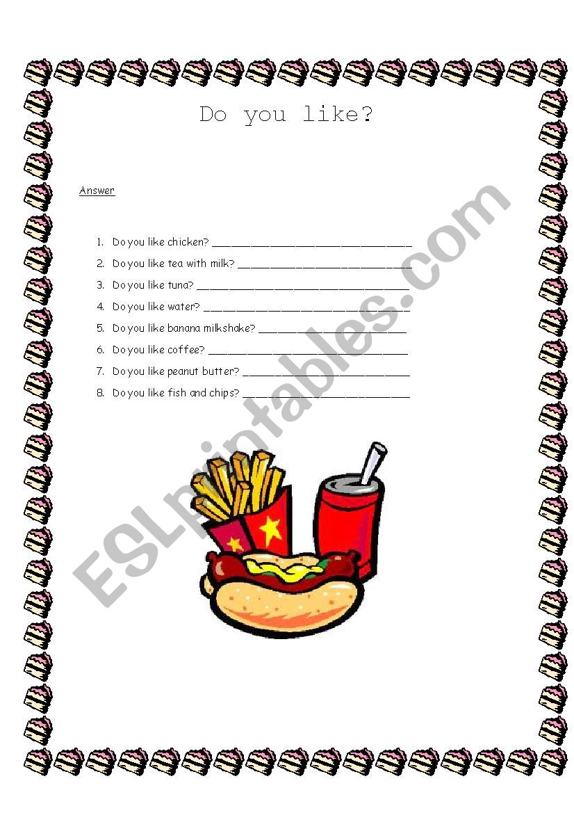 Do you like? worksheet