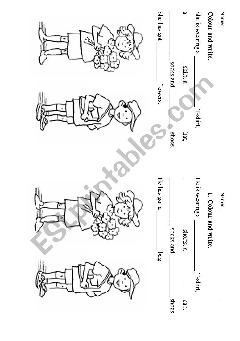 Clothes for kids worksheet