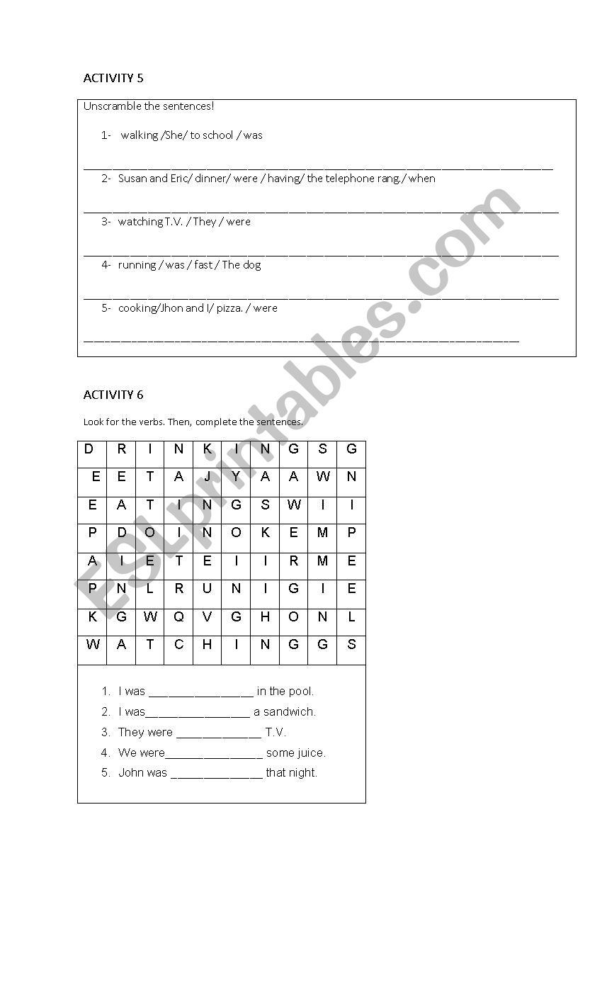 Past Continuous worksheet!   worksheet