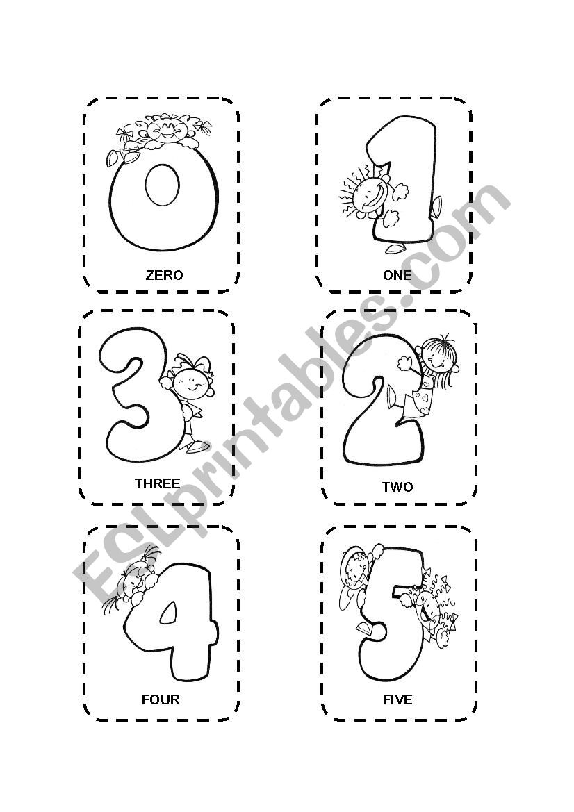 Numbers 0 to 5 worksheet