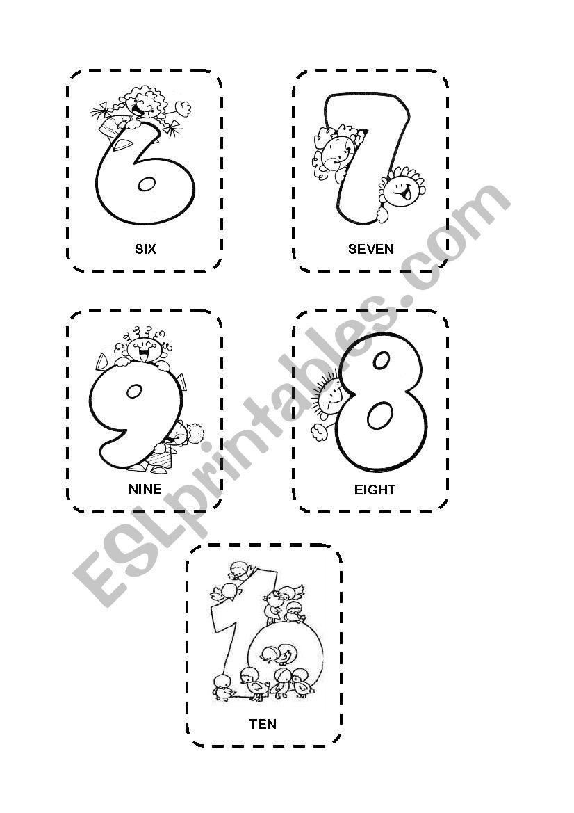 Numbers 6 to 10 worksheet