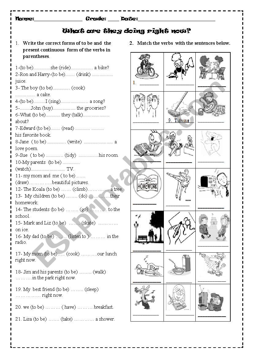 ongoing actions worksheet