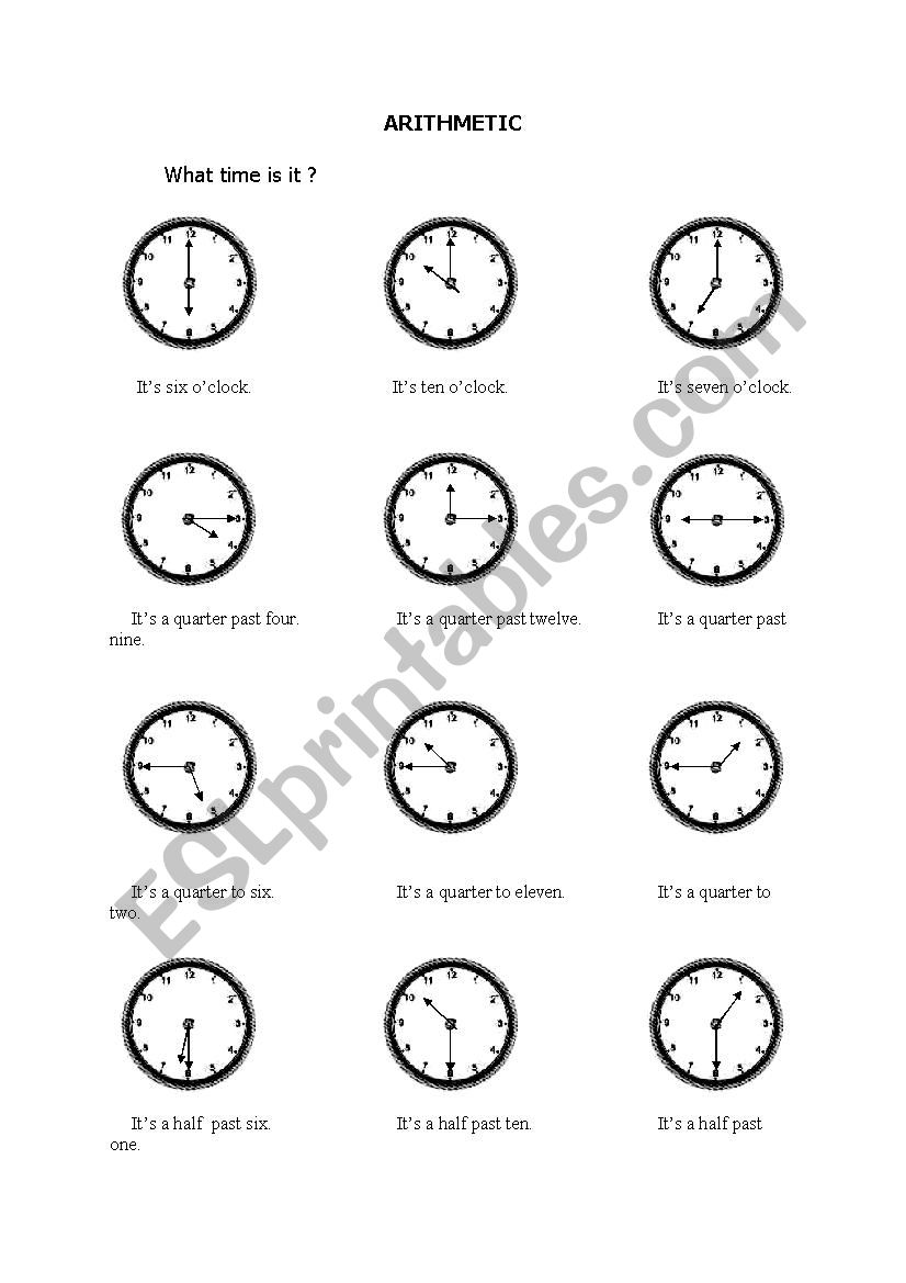 what time is it? worksheet