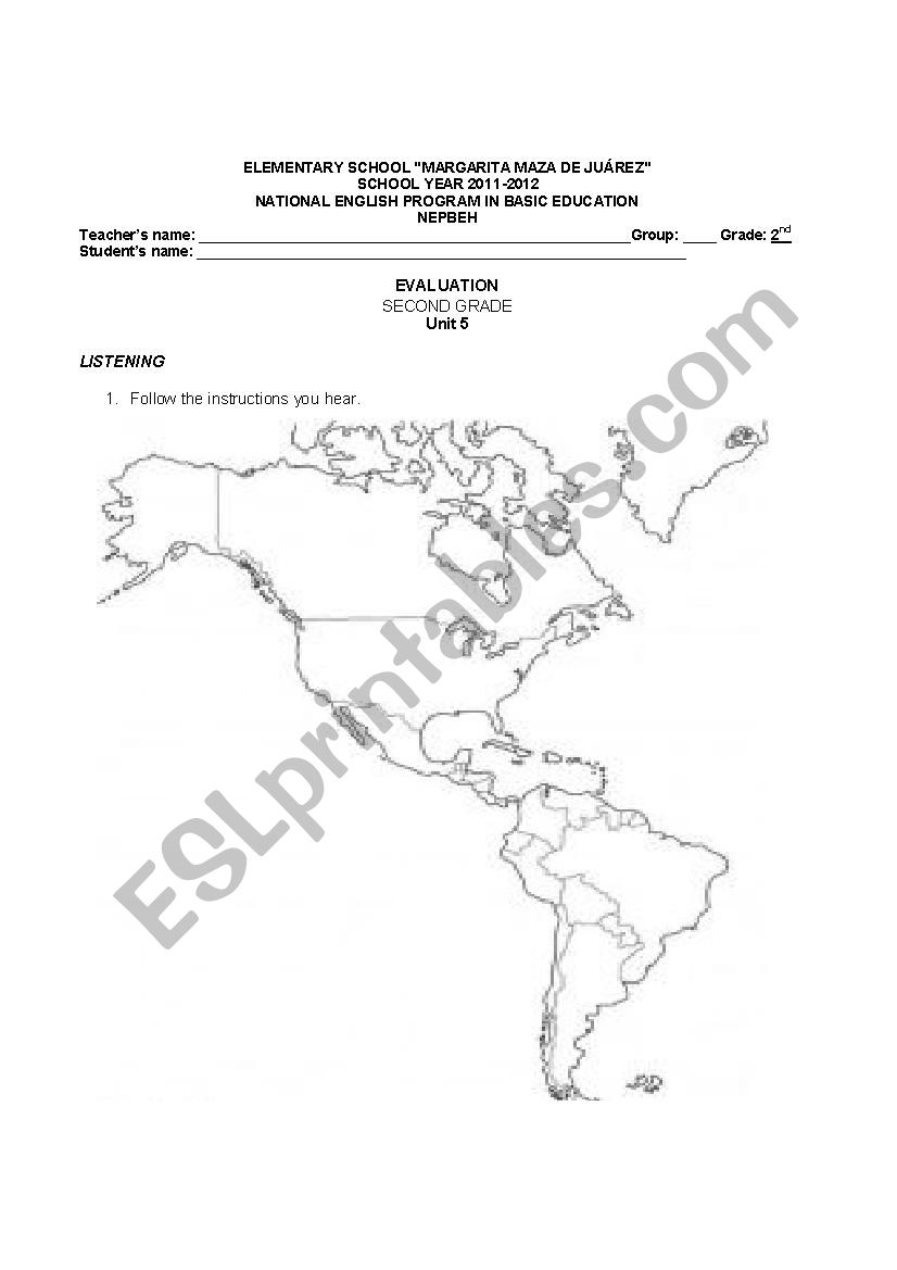 EFL FINAL TEST 2ND GRADE - NEPBE MEXICO