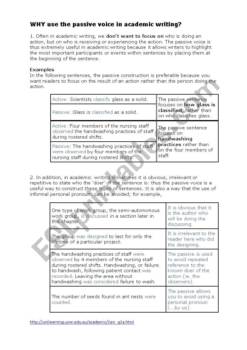 Passive voice in academic writing. 