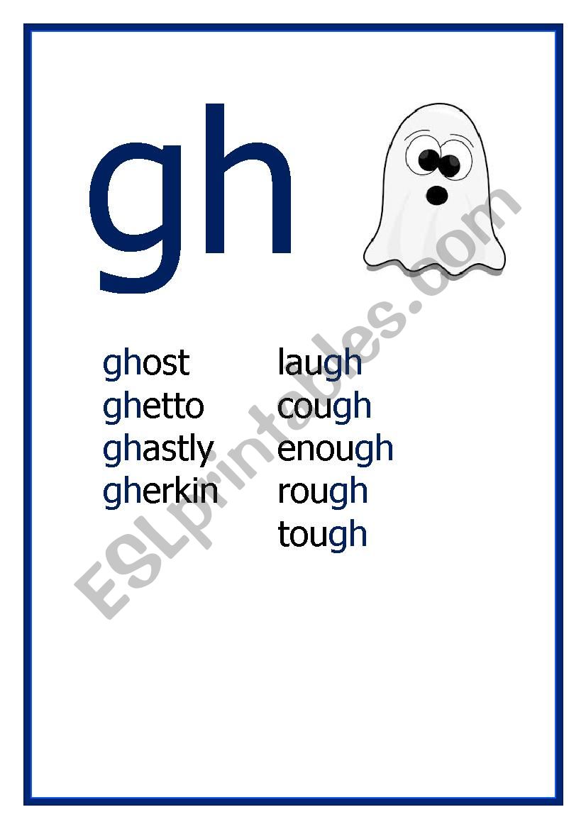 GH Reading flash card worksheet