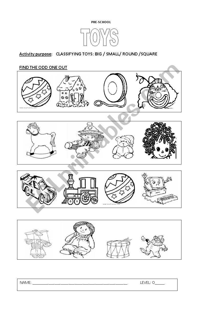 TOYS AND ADJECTIVES worksheet