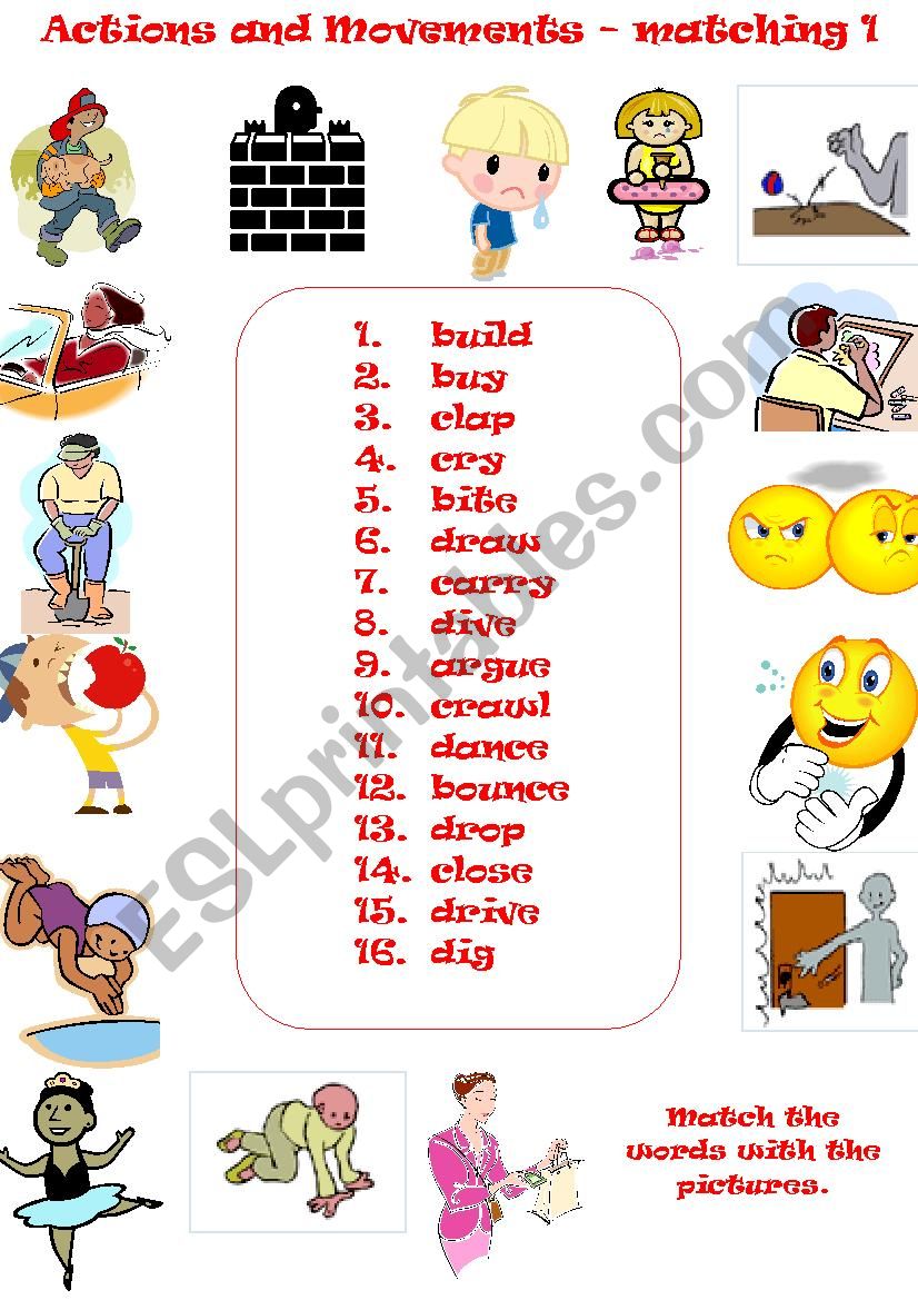 action verbs worksheet