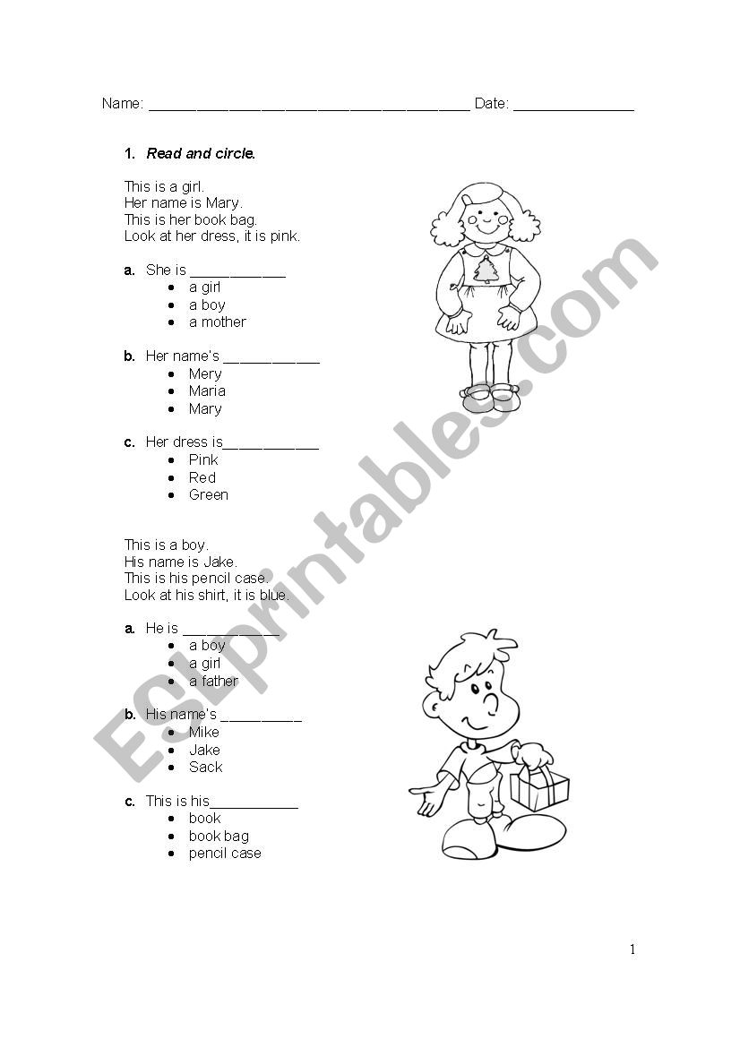 Completion activity worksheet