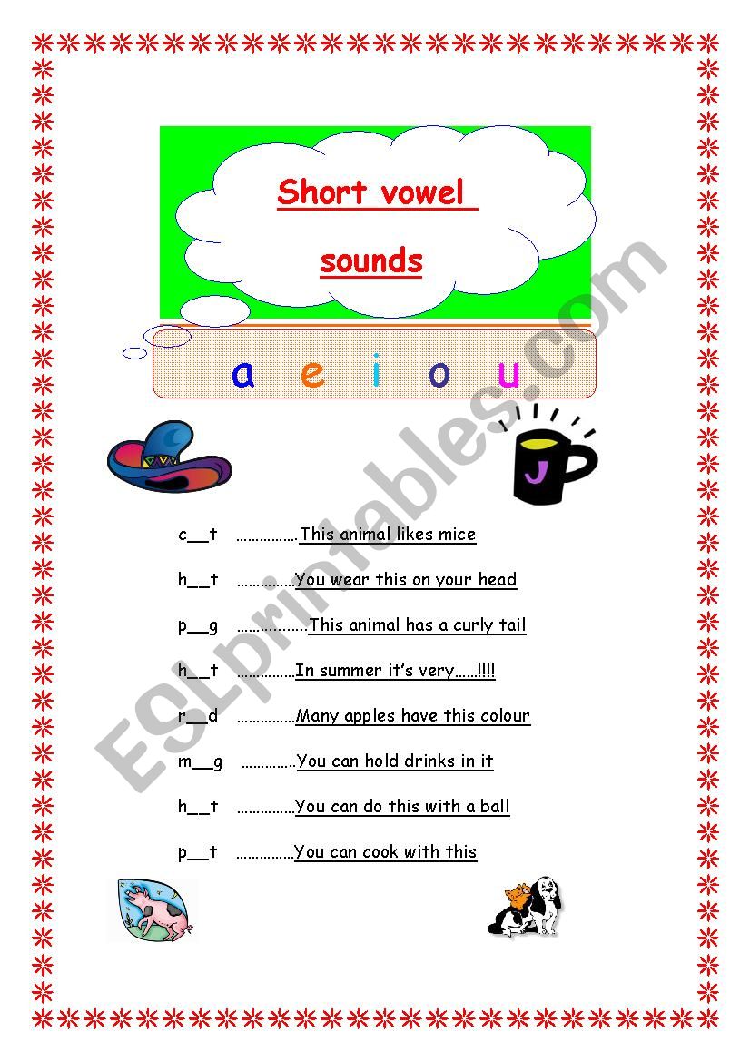 vowel sounds worksheet