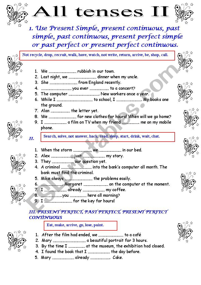 All tenses II worksheet