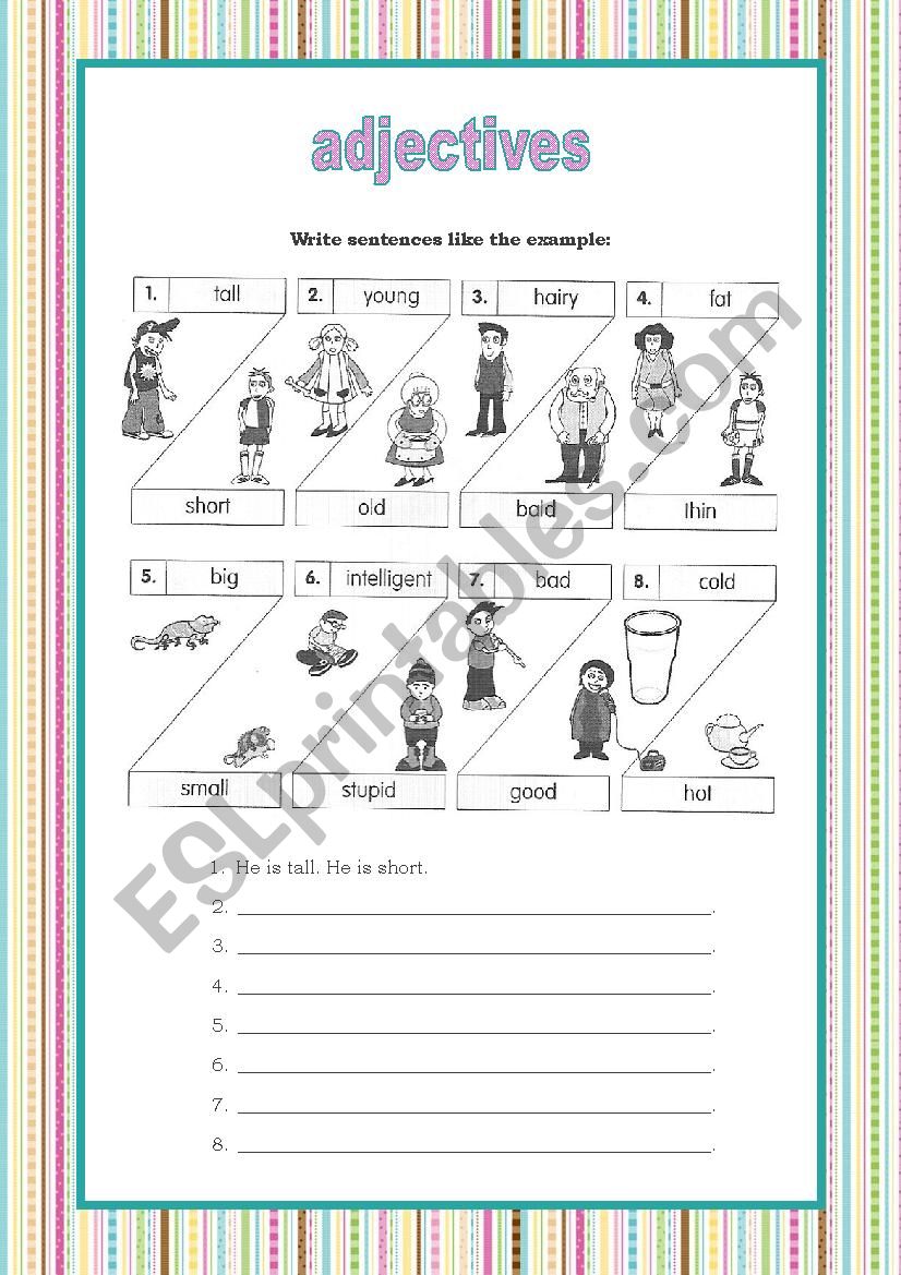 Adjectives worksheet