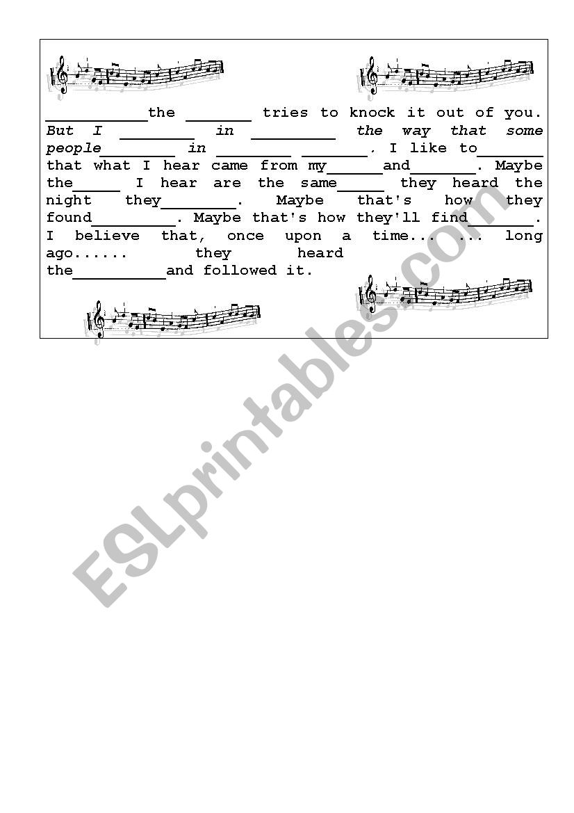 AUGUST RUSH MAIN STREAM worksheet