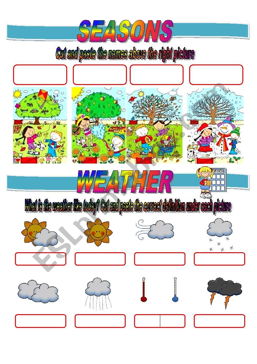 Seasons and weather 1 worksheet