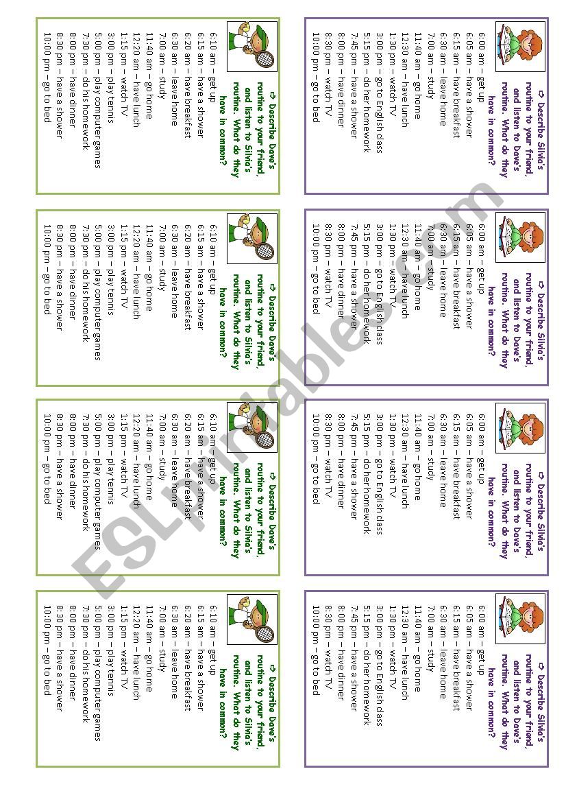 silvia and daveÂ´s routine - speaking cards