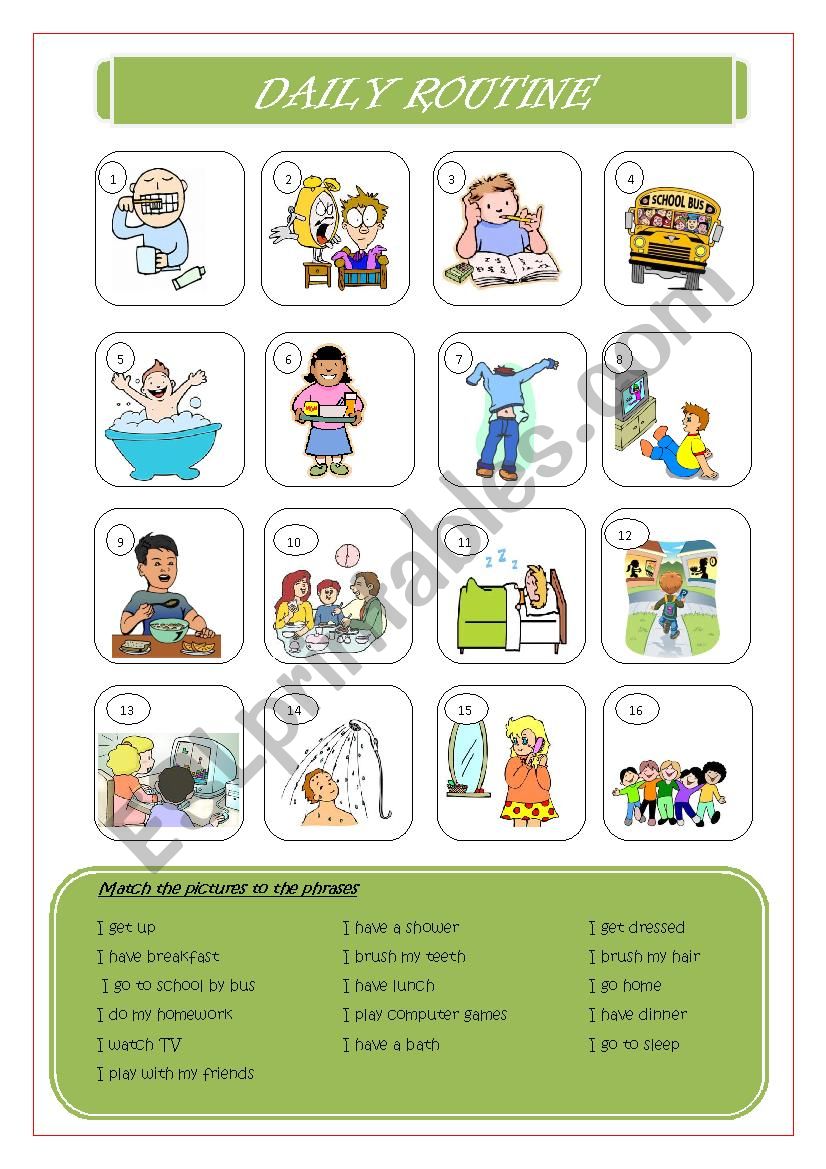 Daily Routine worksheet