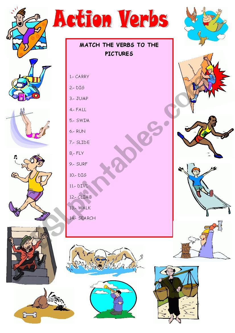 ACTION VERBS worksheet