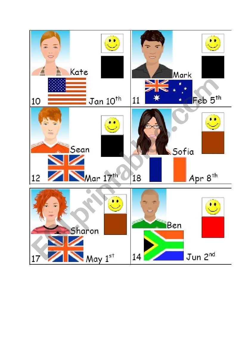 Role-Play Cards - Level 1 - Set n°1 