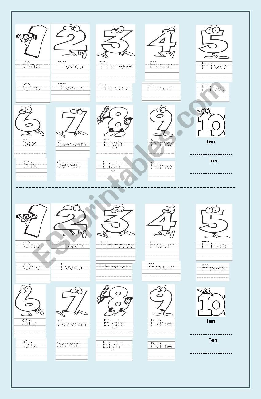 numbers worksheet