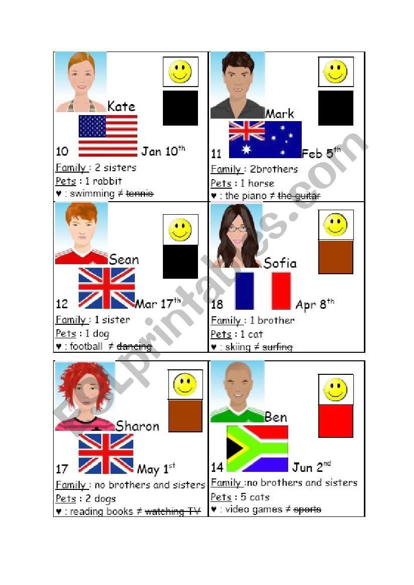 Role-Play Cards - LEVEL 2 - Set nÂ°1