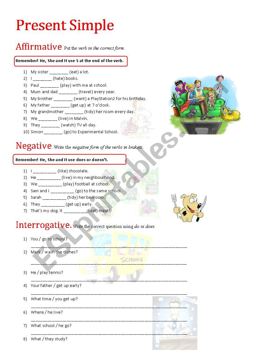 Present Simple worksheet