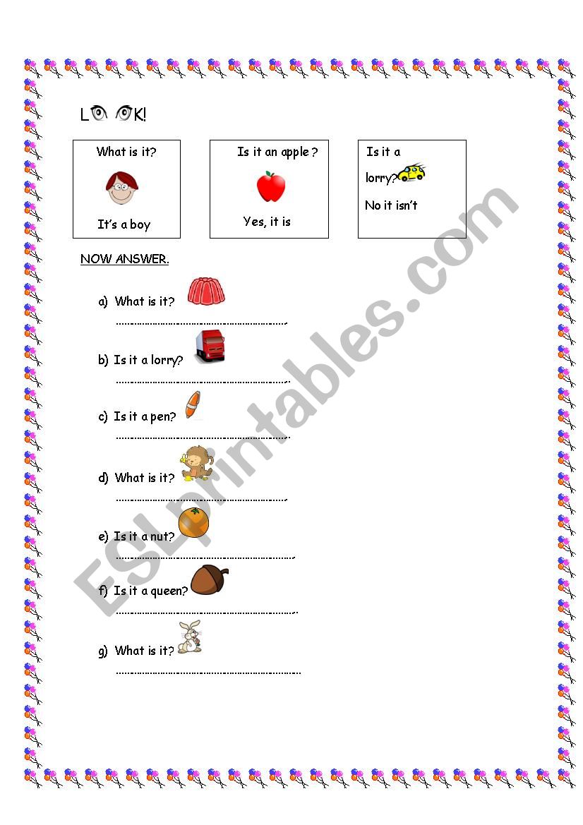 WH QUESTIONS FOR KIDS 2 worksheet