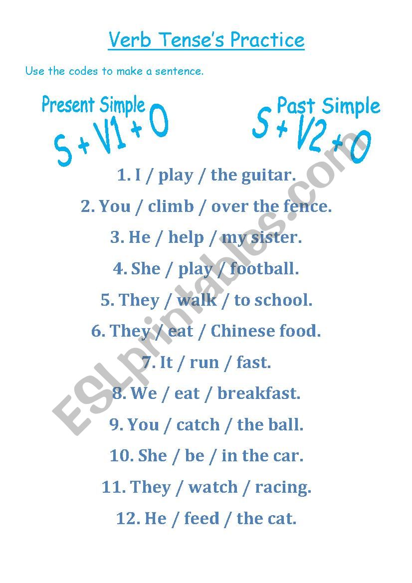 Simple present and simple past practice