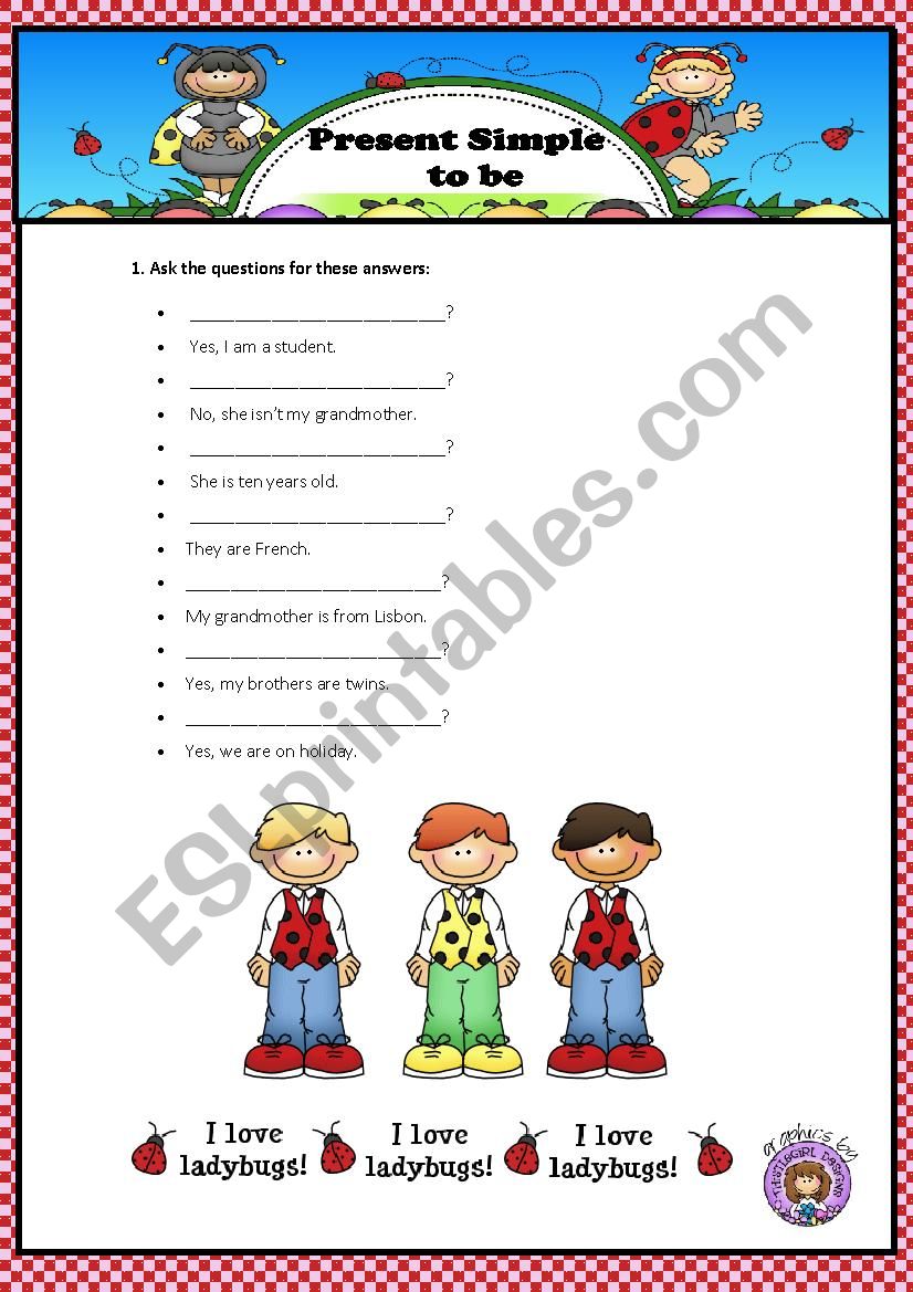 PRESENT SIMPLE - TO BE worksheet