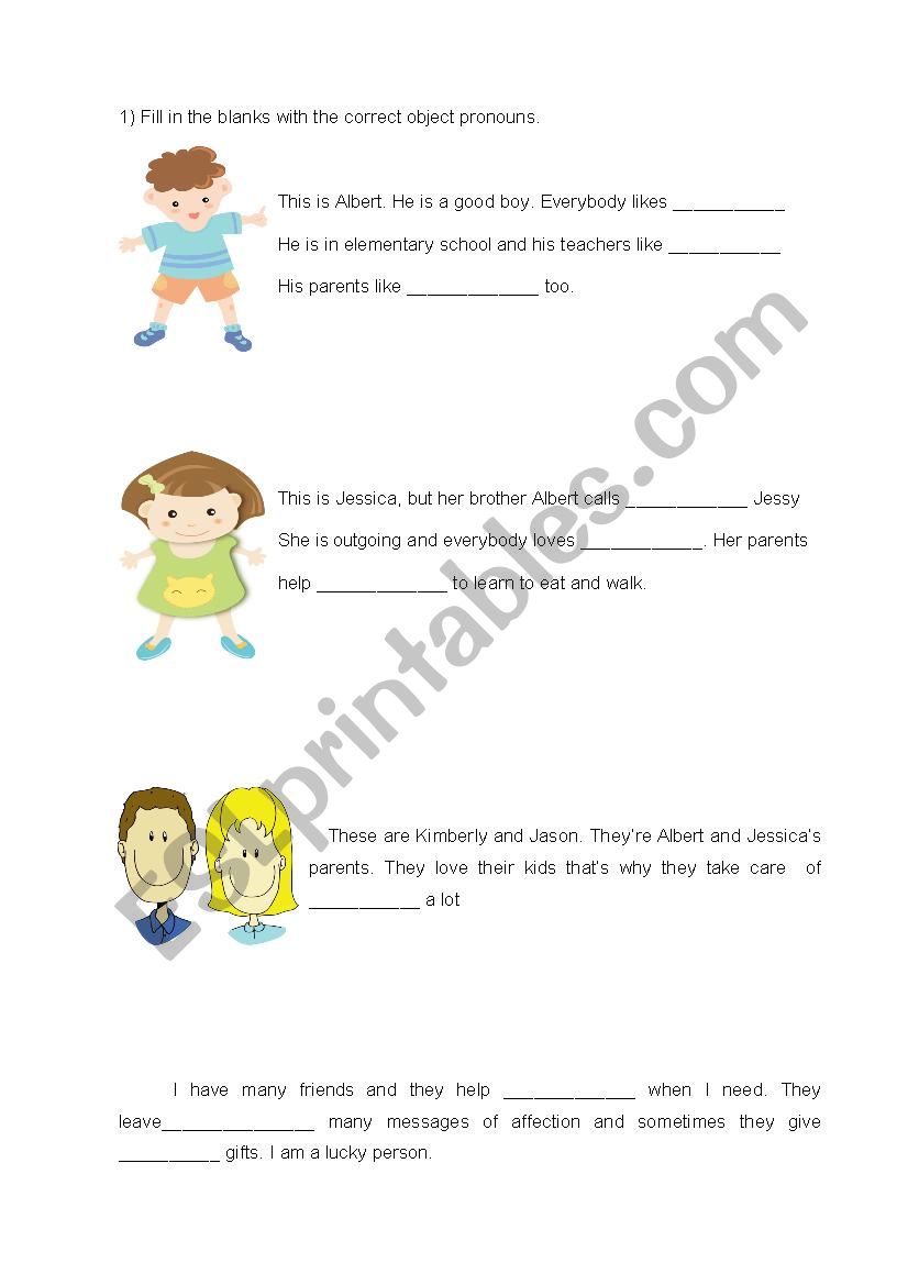 Object pronouns worksheet