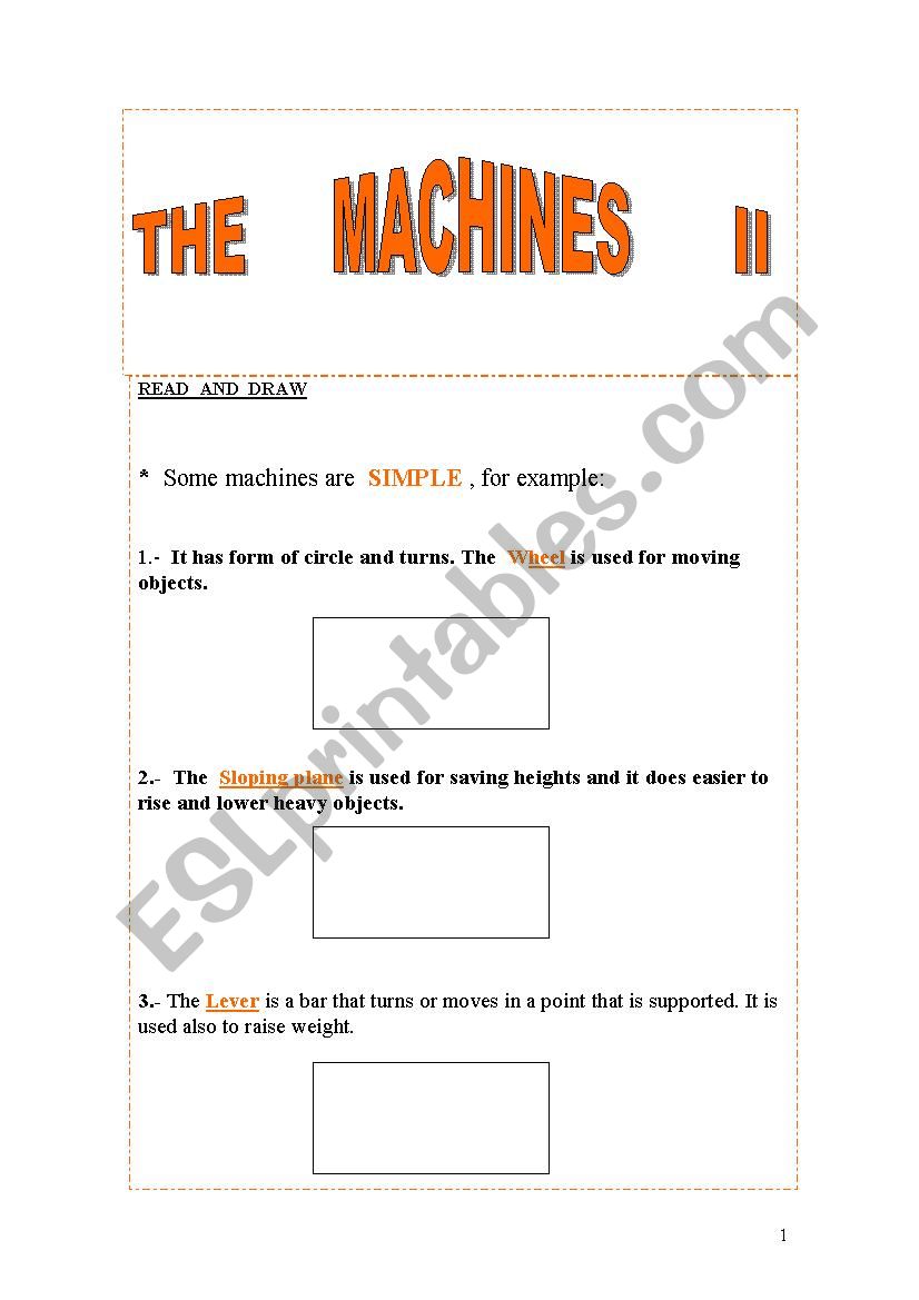 MACHINES  II worksheet